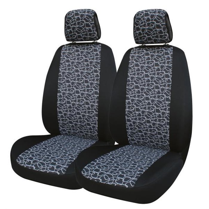 Coprisedili anteriori Fast&Smart tg. media tess. misto cotone intrigo nero