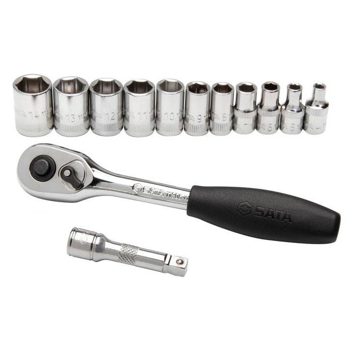 Set bussole metriche esagonali 1/4" 13 pz