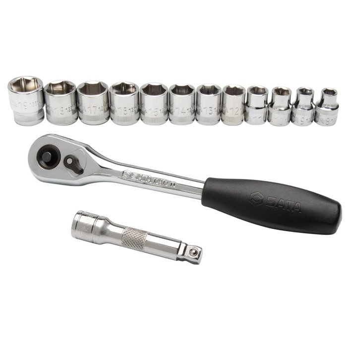 Set bussole metriche esagonali 3/8" 14 pz