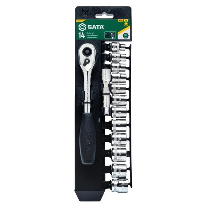 Set bussole metriche esagonali 3/8" 14 pz