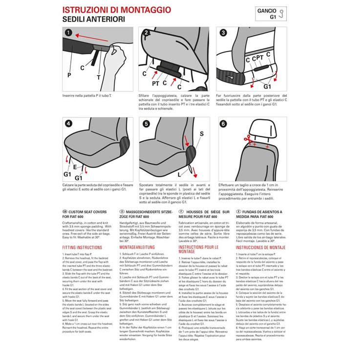CP. ANT. FIAT 600 DIGER NERO-MOSAICO NERO