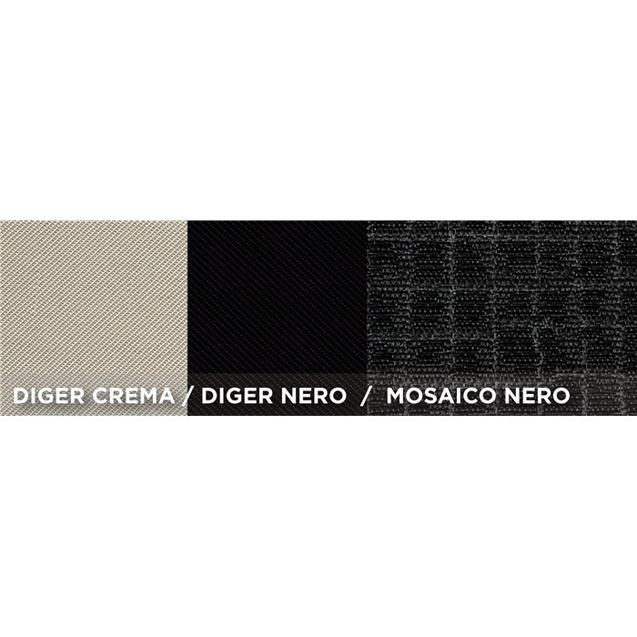 Serie completa coprisedili personalizzati Fiat Pandina 24˃ 4 posti post. diviso tess. misto cotone nero/crema