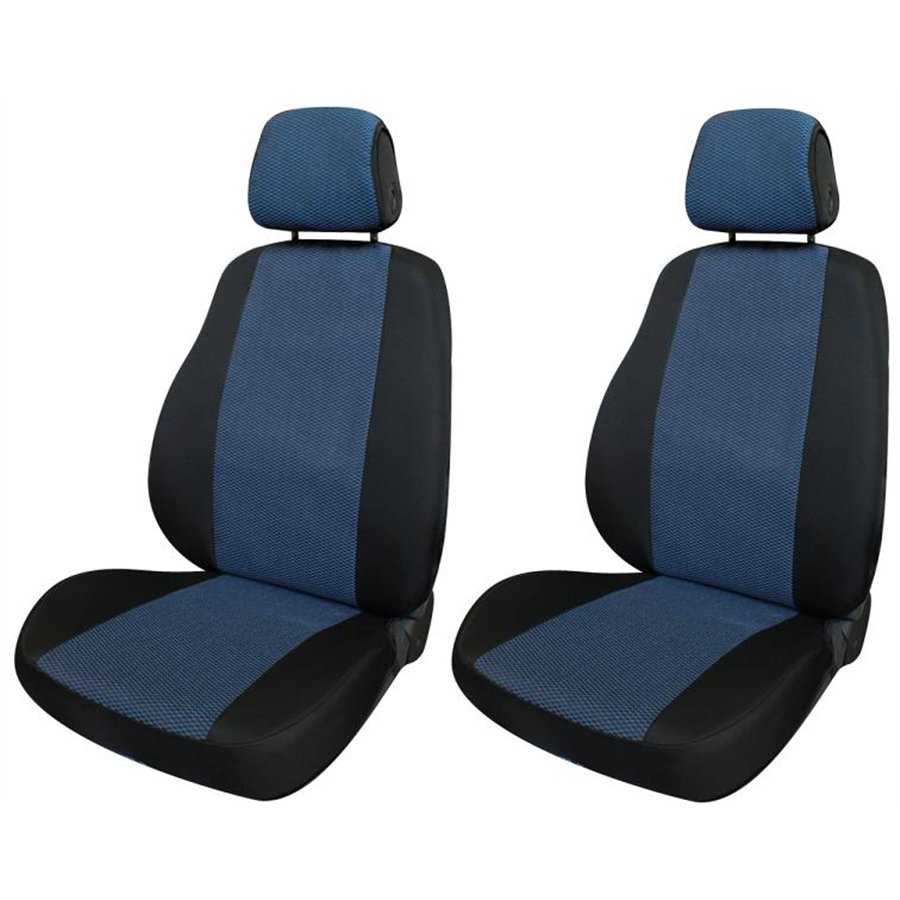 Coprisedili anteriori Fast&Smart tg. speciale tess. misto cotone avio/nero