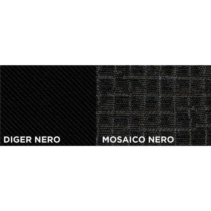 Serie completa coprisedili personalizzati Fiat 600 23˃ 5 posti post. diviso tess. misto cotone nero/mosaico nero