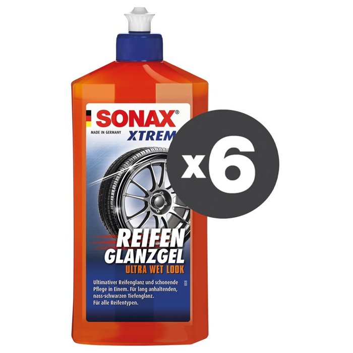 Conf. 6 pz Xtreme Gel brillante pneumatici 500 mL