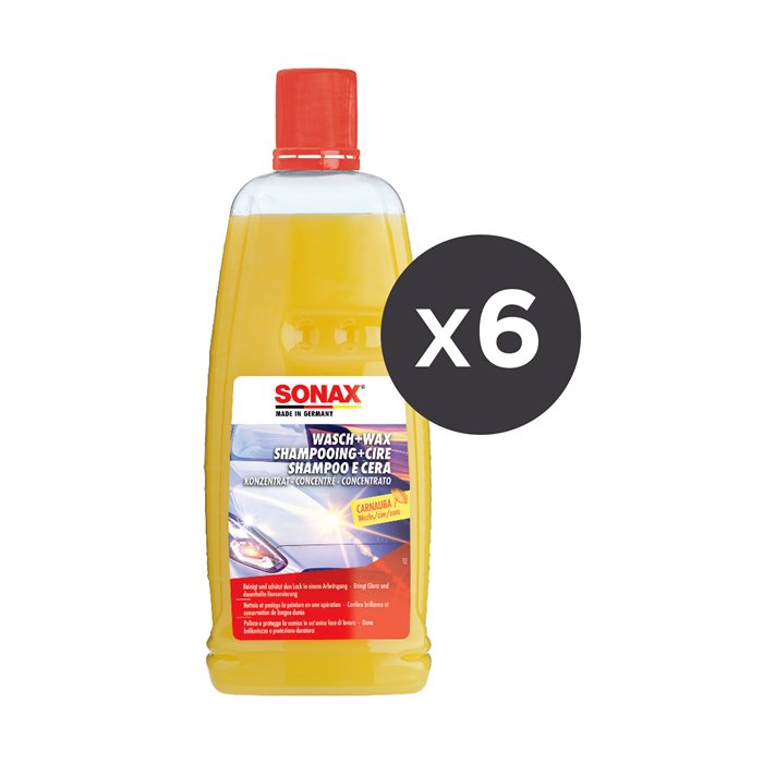 Conf. 6 pz Shampoo e cera per auto 1 L