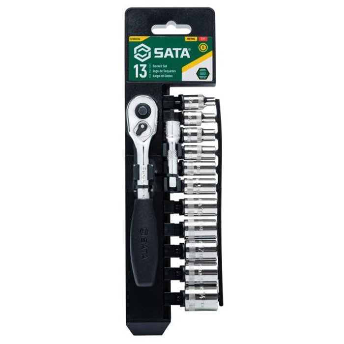 Set bussole metriche esagonali 1/4" 13 pz