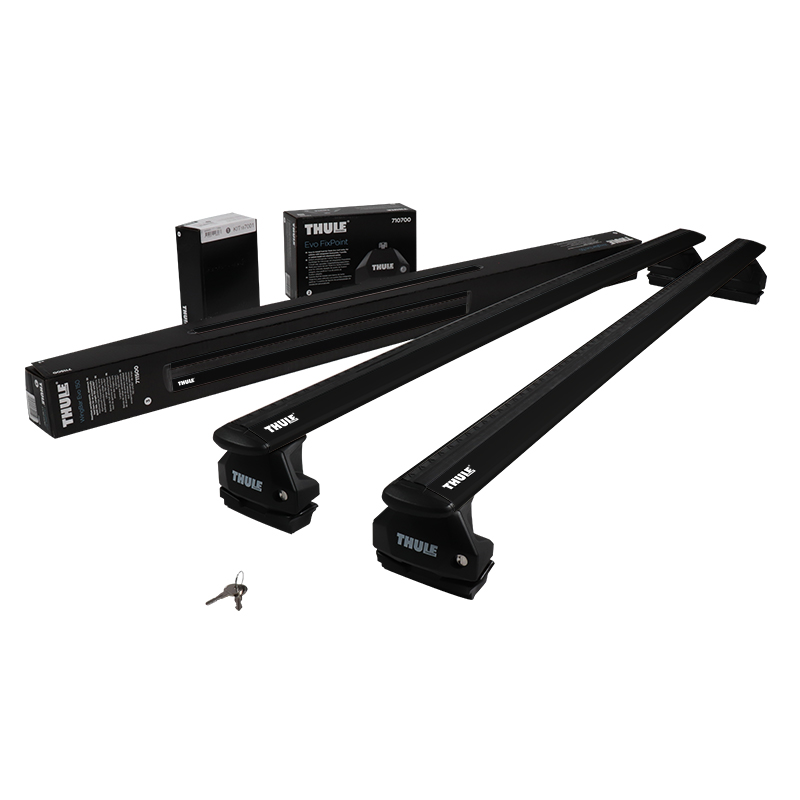 Thule Evo WingBar (con nuovo piede Evo 7107) - Soluzione composta Barre in alluminio color nero sicure e silenziose